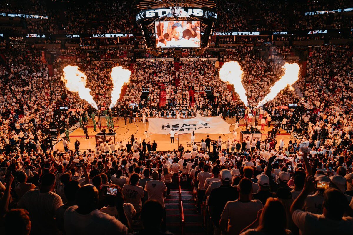Miami Heat pregame ritual at the Kaseya Center