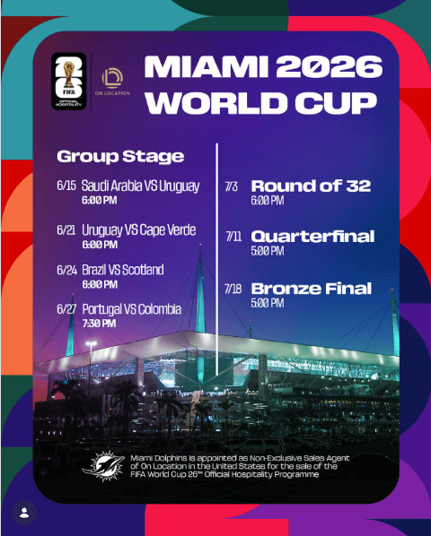 Miami World Cup 2026 schedule