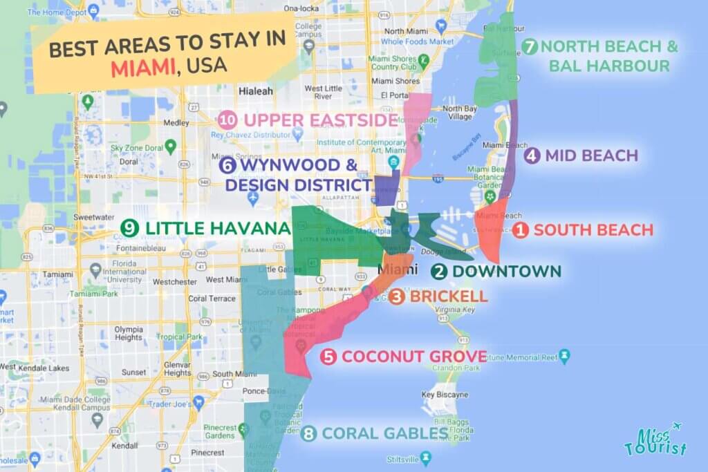 Where to stay for World Cup Miami map