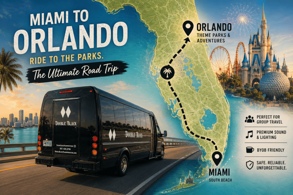 Party Bus from Miami to Disney World and Orlando Parks 1 Miami to Disney World Party Bus